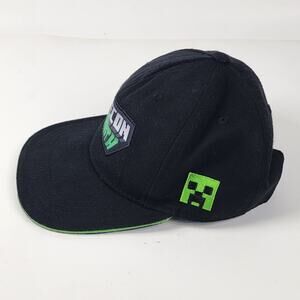 Minecraft Jinx Mojang Minecon Earth Black/Green/White Embroidered Snapback Hat